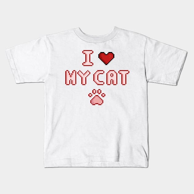 I love my cat Kids T-Shirt by rafagars